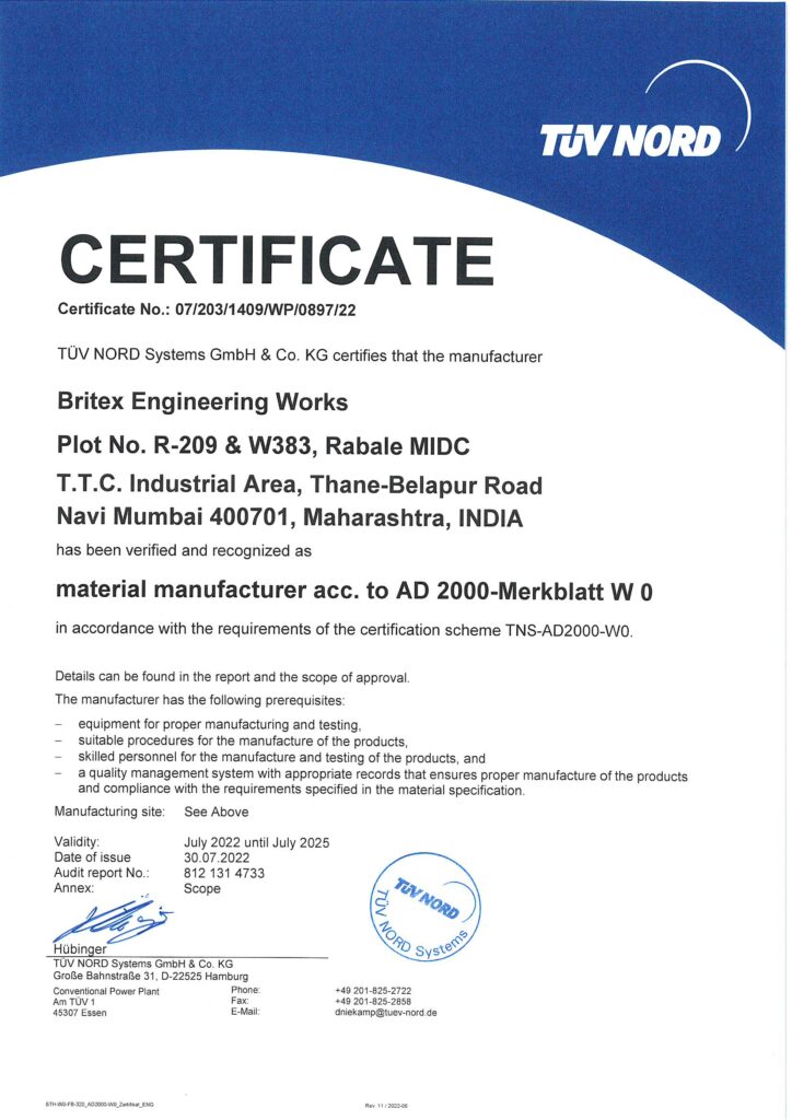AD Merkblatt Certificate